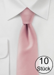 Cravate homme mode unie rose - pack de dix