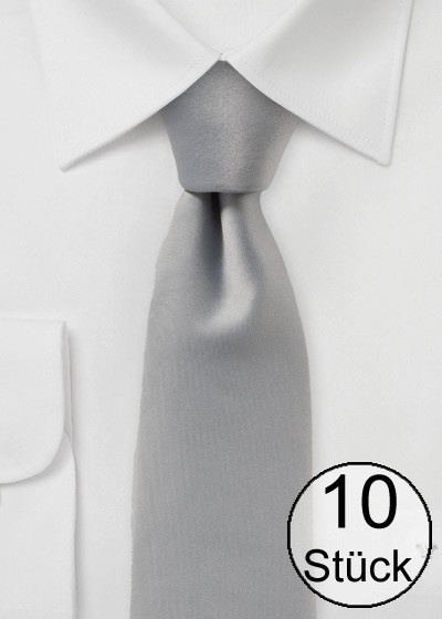 Cravate d'affaires à la mode gris uni - pack de