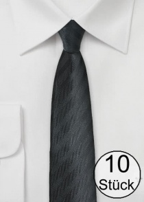 Cravate surface nervurée noir profond - dix pièces