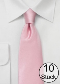 Cravate monochrome microfibre rose - pack de dix