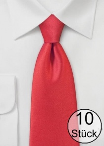 Cravate business unie microfibre rouge - pack de