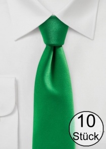 Cravate unie microfibre vert noble - pack de dix