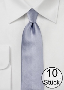 Cravate homme unie polyfibre grise - pack de dix