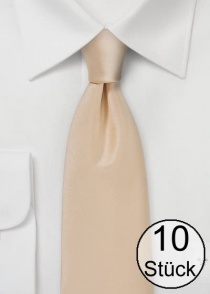 Cravate homme unie polyfibre beige - pack de dix
