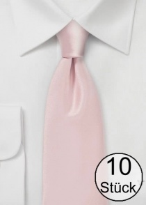 Cravate d'affaires unie microfibre rose - pack de