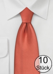 Cravate remarquable rouge orangé microfibre - dix