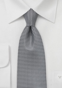 Cravate gris argenté petits carreaux