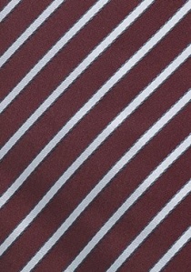 Cravate rouge foncé rayures fines gris clair