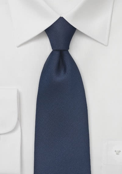 Cravate bleu marine brodée