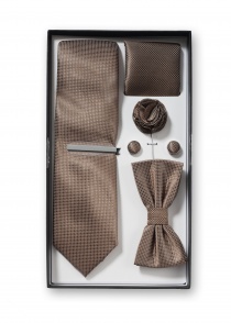 Set cadeau cravate noeud papillon foulard