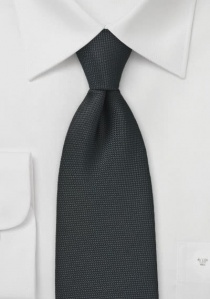 Cravate unie noire brodée mate