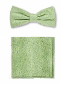 Set noeud papillon foulard vert clair moucheté