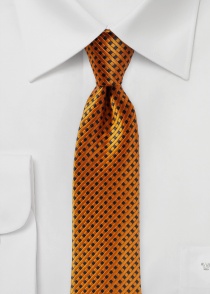 Cravate d'affaires à motif structuré orange noir