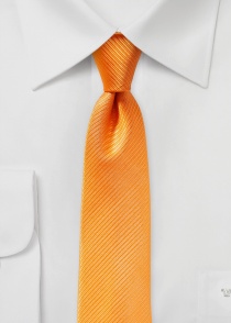 Cravate unie surface rayée orange