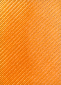 Cravate étroite unie surface rayée orange