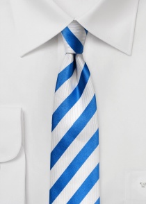 Cravate d'affaires étroite à rayures blanches et