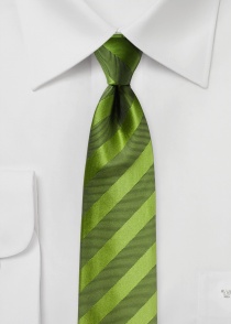 Cravate d'affaires unie, structure de lignes, vert