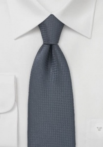 Cravate gris foncé motif grille