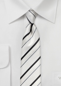 Cravate homme à rayures élégantes blanc noir gris