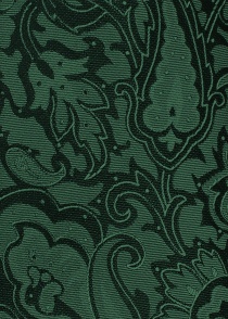 Cravate noire et verte imprimé fleuri