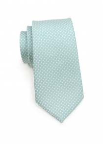 Cravate gris-vert pois blancs