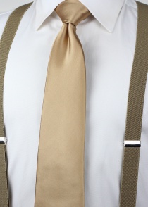 Cravate beige doré unie