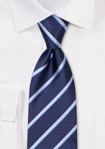 Cravate à rayures bleu marine