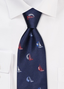 Cravate d'affaires décor voile bleu marine