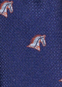 Cravate business chevaline à la mode bleu marine