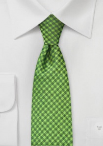 Cravate étroite carreaux vert