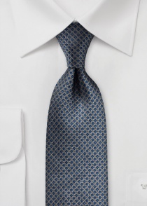 Cravate en soie remarquable design grille bleu