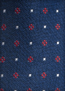 Cravate bleu foncé motif fleurs