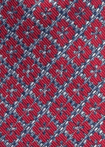 Cravate en soie rouge moyen, motif géométrique