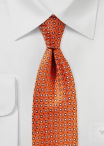 Cravate Décor carré cuivre-orange