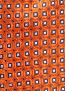 Cravate Décor carré cuivre-orange