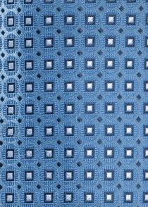 Cravate motif carré bleu tourterelle