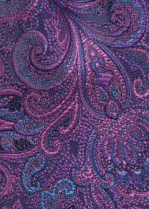 Cravate motif paisley violet navy