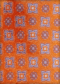 Noeud papillon en soie, décor ornemental orange