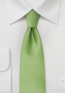 Cravate étroite vert unie