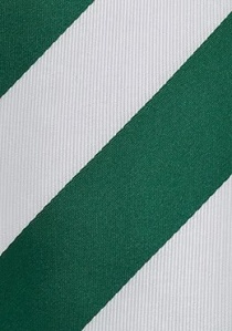 Cravate vert émeraude et blanche à rayures