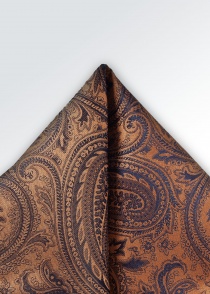 Pochette de poche motif paisley cuivre