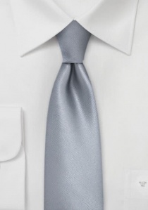Cravate étroite grise unie satin