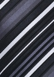Cravate à clip graphique rayée noir gris