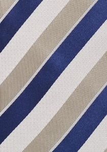 Cravate rayée blanc bleu sable