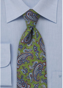 Businesskrawatte Paisley klassisch gearbeitet grün