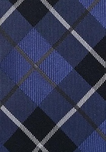 Cravate carreaux écossais bleus