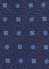 Serviette décorative motif floral bleu foncé