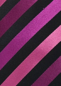 Cravate noire rayures rose