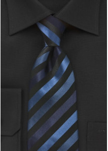 Krawatte junges Streifenmuster navyblau navyblau