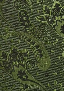 Cravate vert bouteille motif floral